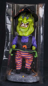 Gemmy Big Head Witch I WANT CANDY Dancing Halloween Display